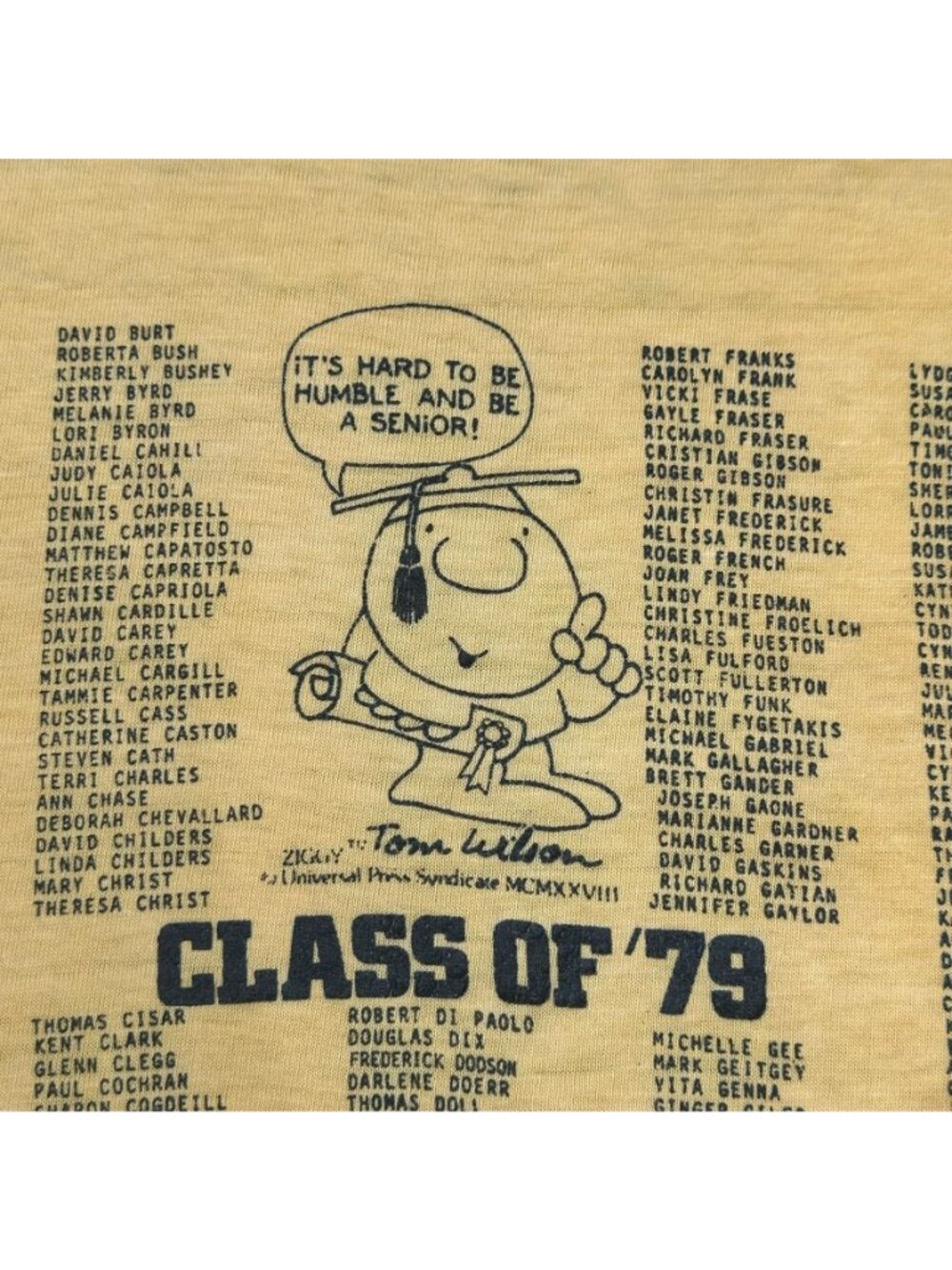 Vintage 70s Cuyahoga Falls HS Class of 1979 T-Shirt S/M Single Stitch Thin 50/50 - Picture 3 of 7